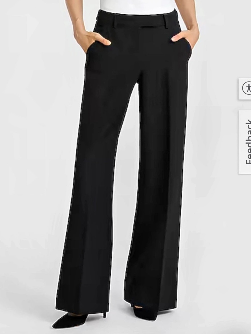 Express Editor Mid Rise Relaxed Trouser Pant Black Size 8S